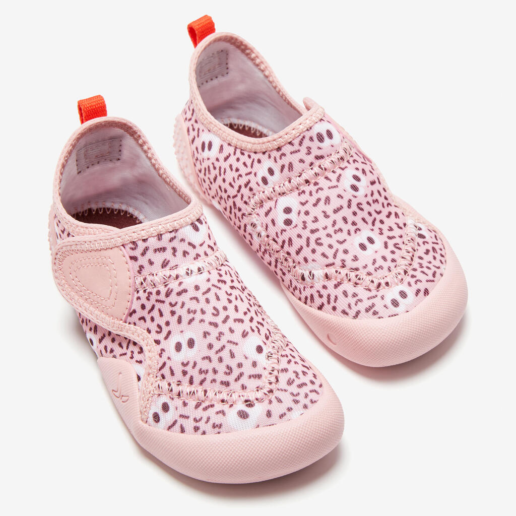 Turnschuhe Babylight atmungsaktiv Babyturnen - blau mit Muster