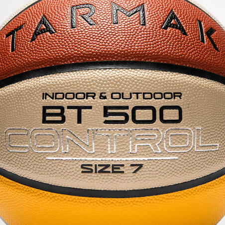 Size 7 Basketball BT500 - Orange/Beige/Yellow