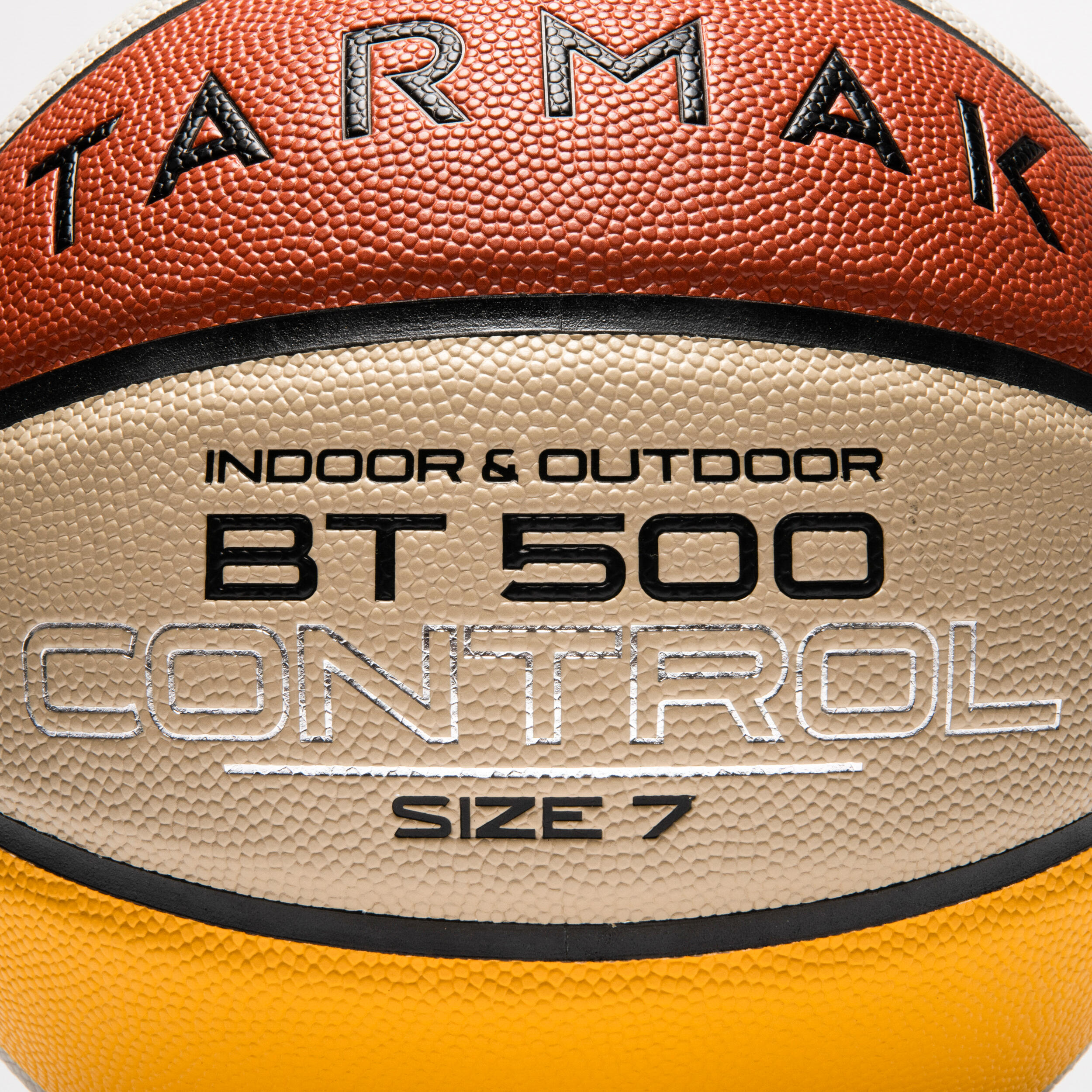Balón de baloncesto talla 7 - BT500 naranja beige amarillo 5/6