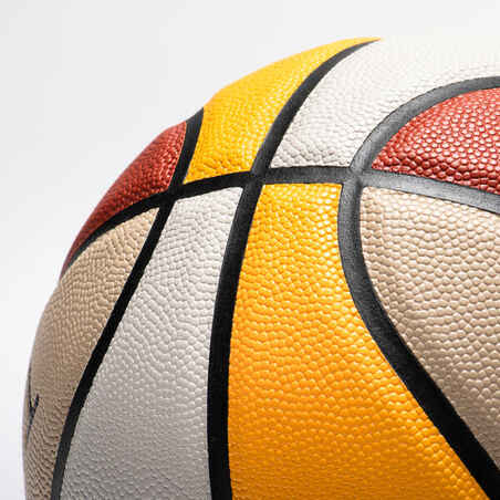 Balón de baloncesto talla 7 - BT500 naranja beige amarillo
