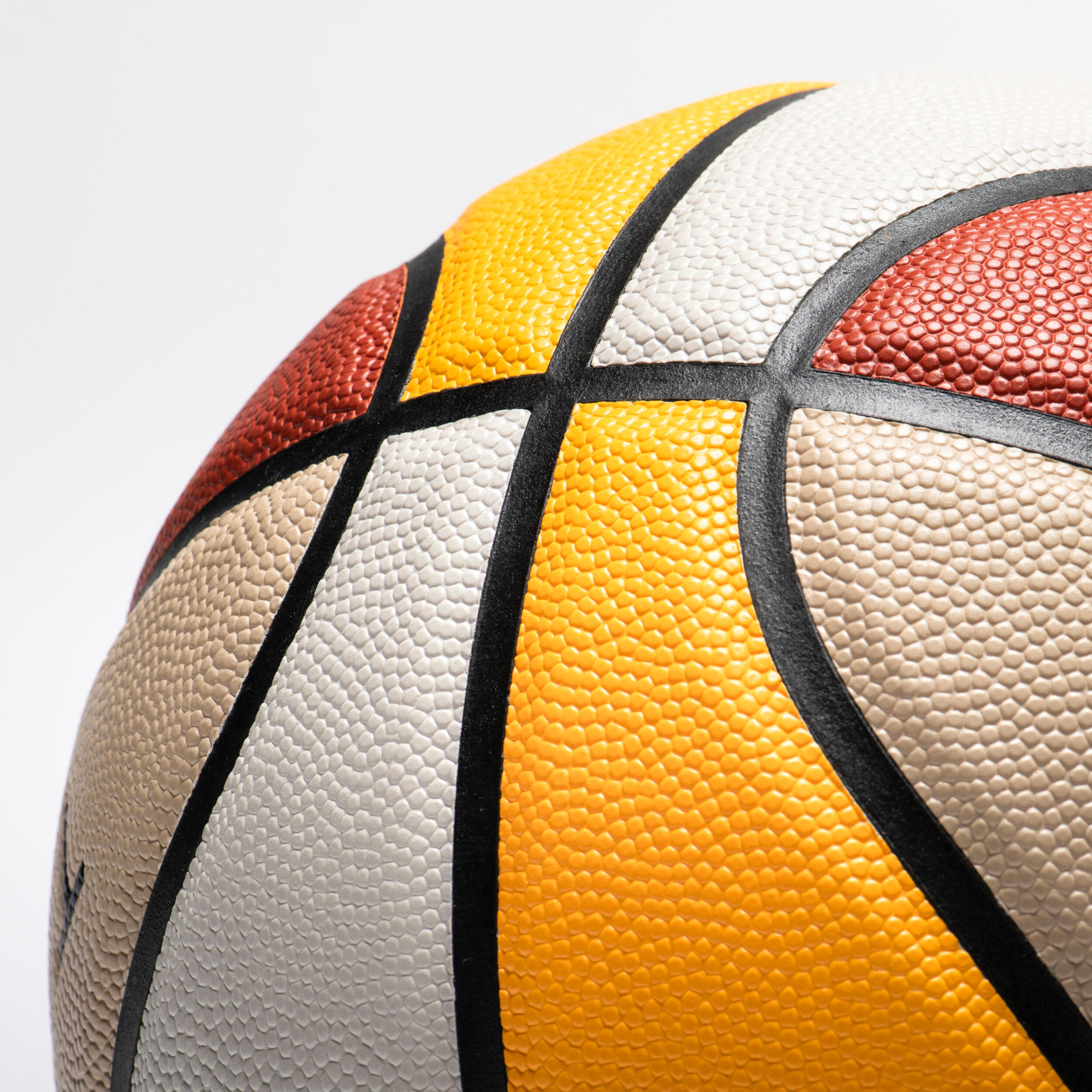 Balón de baloncesto talla 7 - BT500 naranja beige amarillo 4/6