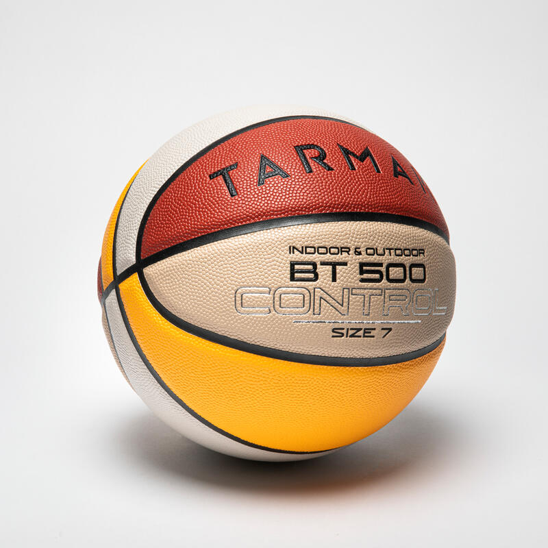 Ballon de basketball taille 7 - BT500 orange beige jaune