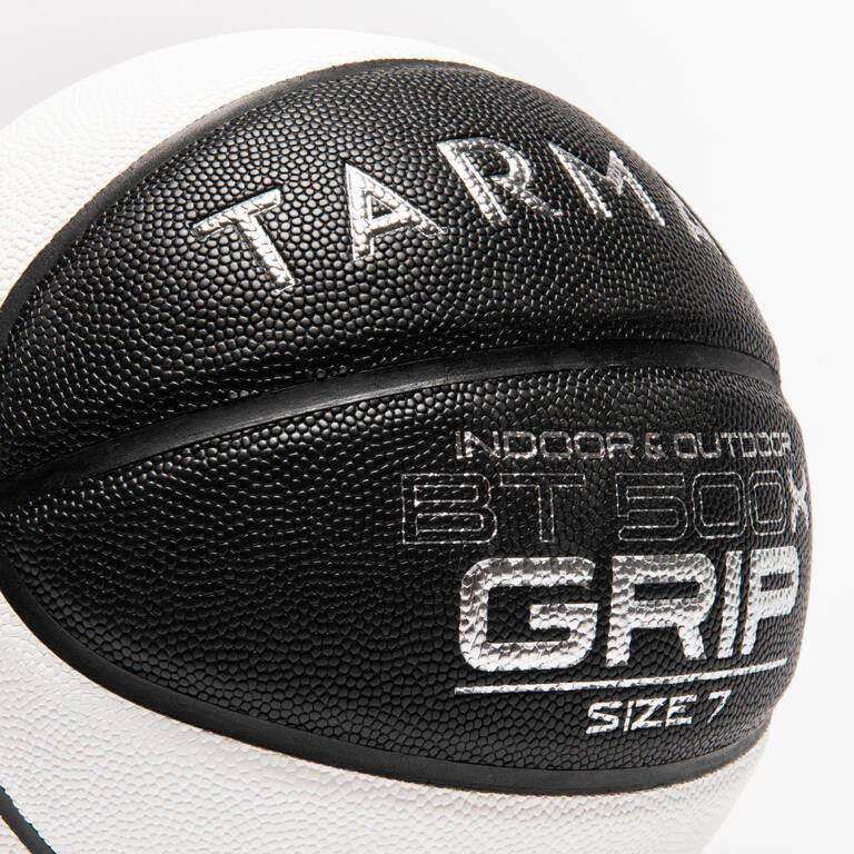 Bola Basket BT500X GRIP S7 Hitam, Abu-abu, Putih