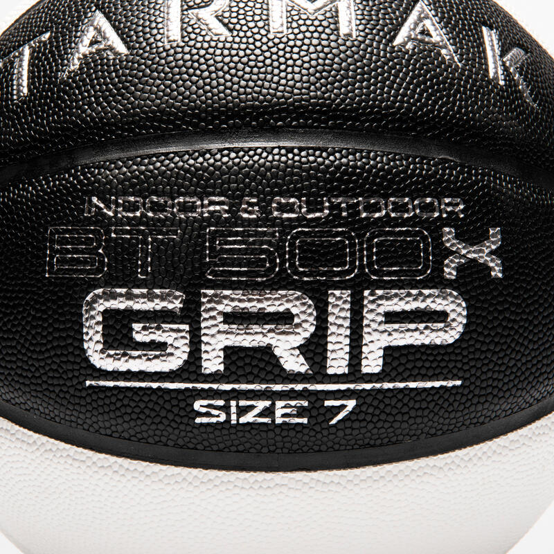 Kosárlabda BT500 Grip, 7-es méret, szürke, fehér