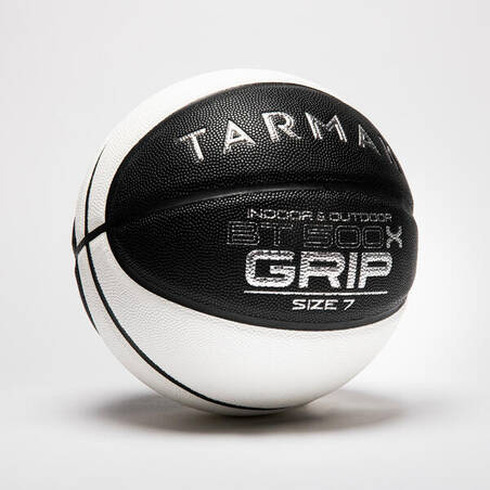 Bola Basket BT500X GRIP S7 Hitam, Abu-abu, Putih