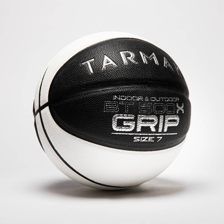 Bola Basket BT500X GRIP S7 Hitam, Abu-abu, Putih