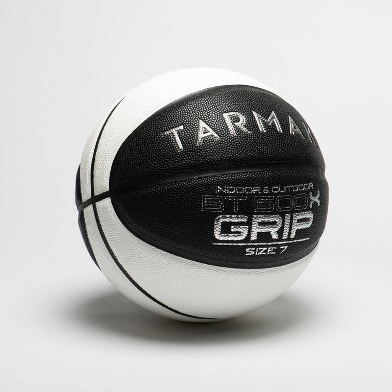 Bola Basket BT500X GRIP S7 Hitam, Abu-abu, Putih