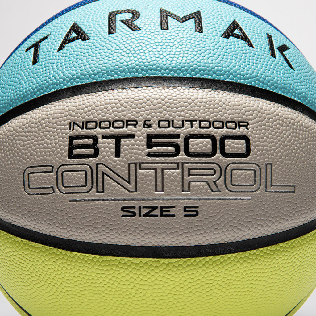 Size 5 Basketball BT500 - Blue/Grey/Yellow