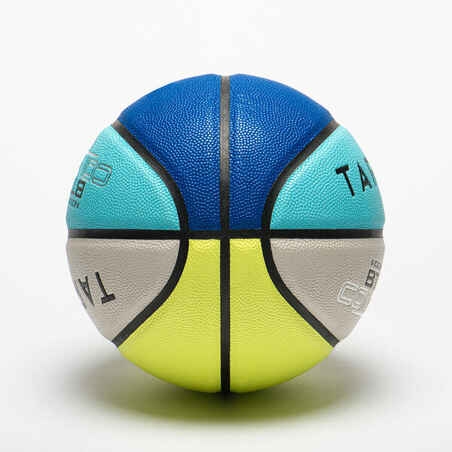 Size 5 Basketball BT500 - Blue/Grey/Yellow