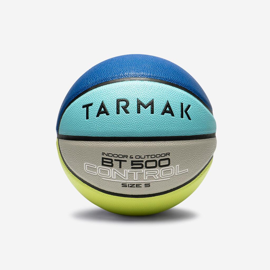 Size 5 Basketball BT500 - Blue/Grey/Yellow