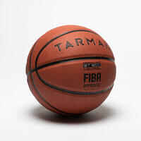 Ballon de basket BT500 taille 7 Marron Fiba garçon et homme à partir de 13 ans.