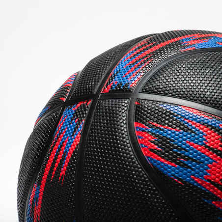 Size 7 Basketball R500 - Black/Red/Blue