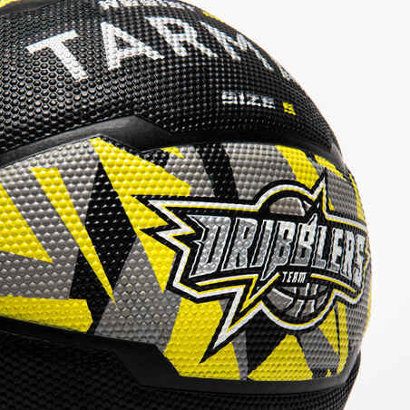 Size 5 Basketball R500 - Black/Grey/Yellow