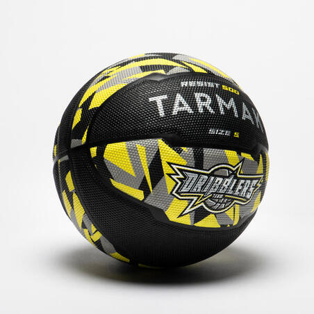 М'яч баскетбольний Resist 500 розмір 5 чорний/сірий/жовтий