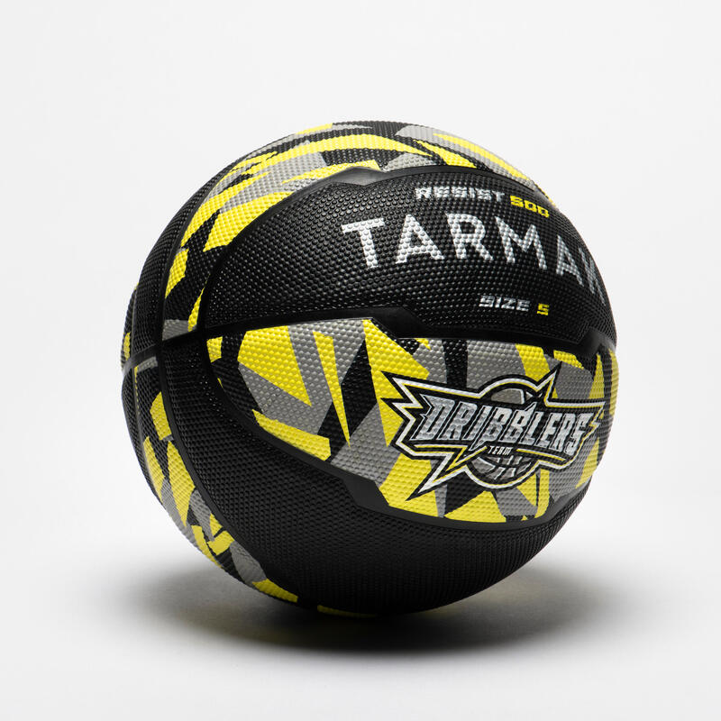 Pallone basket RESIST 500 taglia 5 nero-grigio-giallo