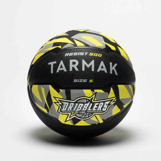 
      Basketbalová lopta veľkosti 5 - R500 čierno-sivo-žltá
  
