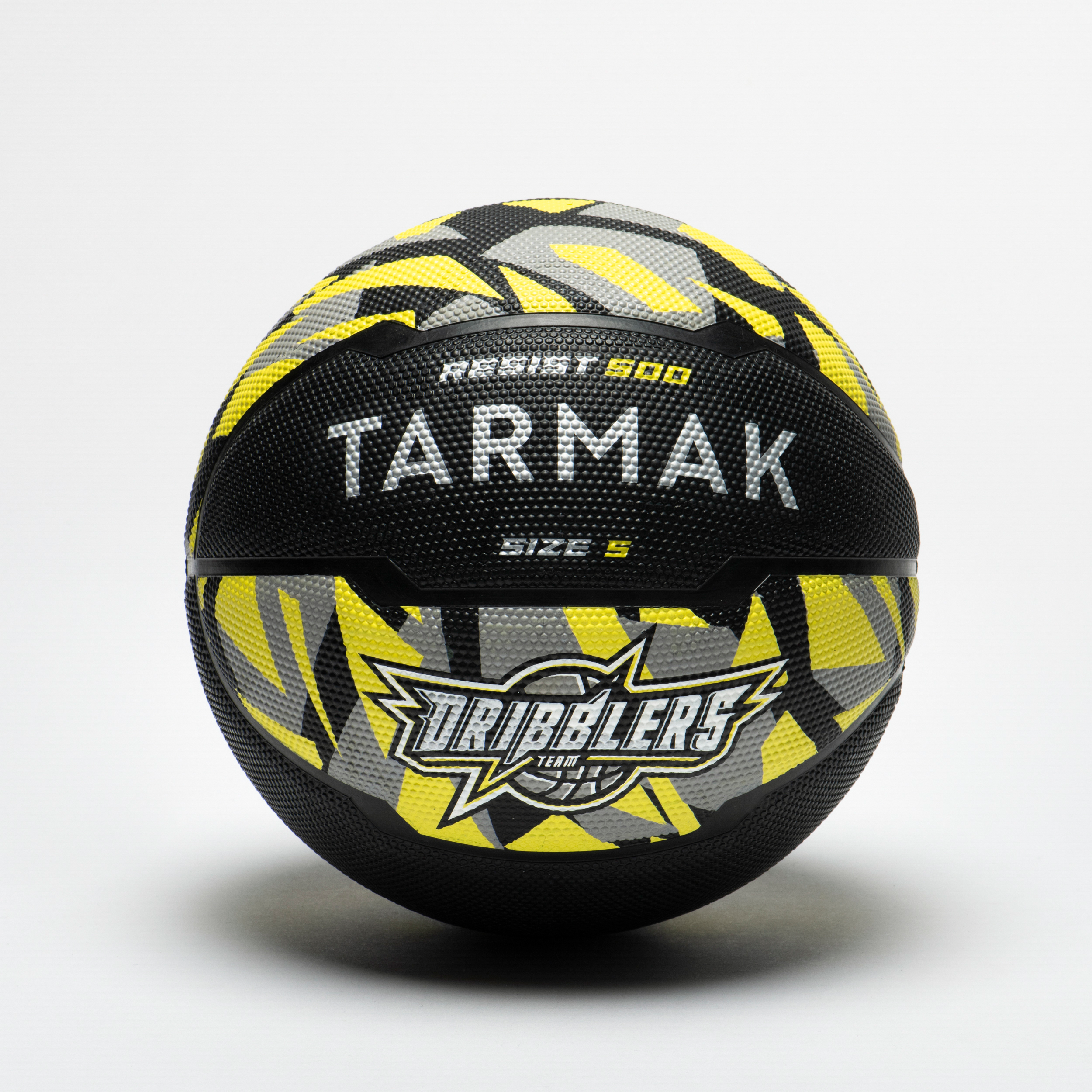 Ballon de basketball taille 5 - R500 noir gris jaune