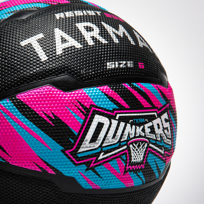 Basketbalový míč R500 velikost 6 černo-růžový