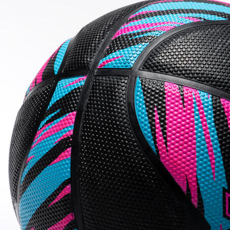 М'яч баскетбольний R500 розмір 6 чорний/рожевий