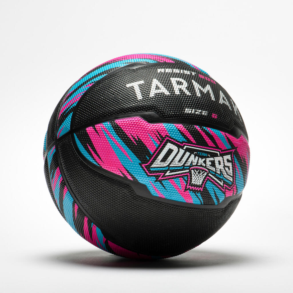 Basketbalová lopta veľkosť 6 R500 fialovo-tyrkysová