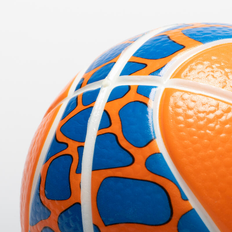 Mini pallone basket K 100 taglia 1 arancione-blu