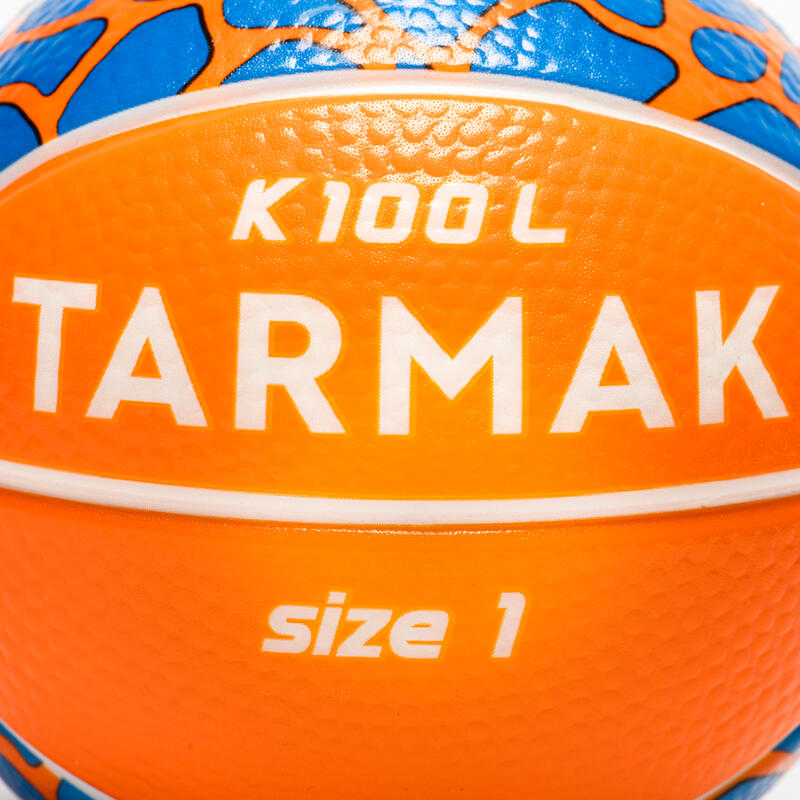 Mini ballon de basketball en mousse taille 1 Enfant - K100 orange bleu