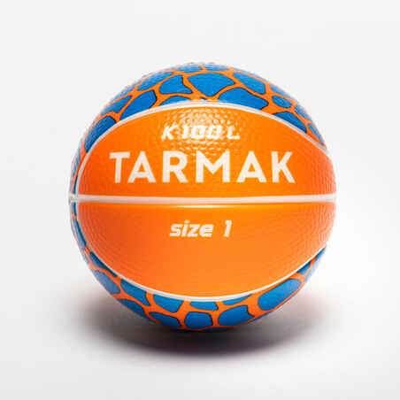 Minibalón de baloncesto Tarmak K100 espuma talla 1 naranja azul