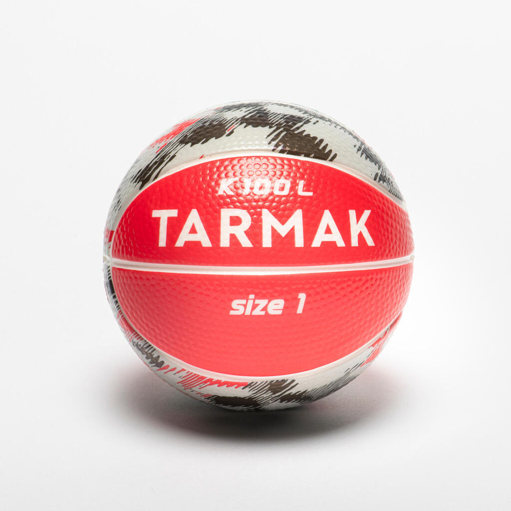 Παιδική μίνι μπάλα μπάσκετ από αφρώδες υλικό μεγέθους 1 K100 - Κόκκινο/Γκρι
