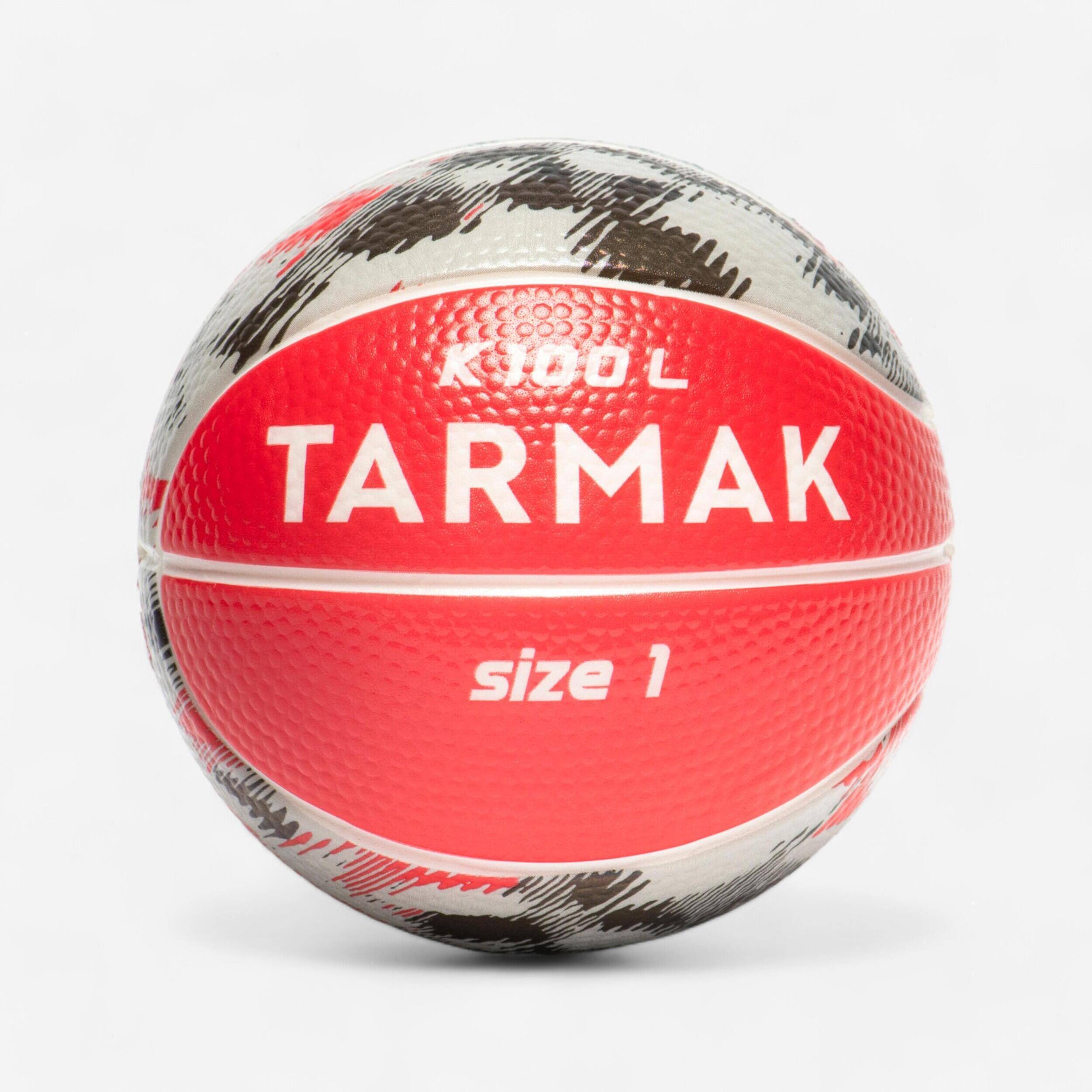 Kids' Size 1 Mini Foam Basketball K100 - Red/Grey -  1