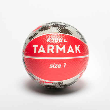 Minibalón de baloncesto en espuma talla 1 para niños Tarmak K100 rojo