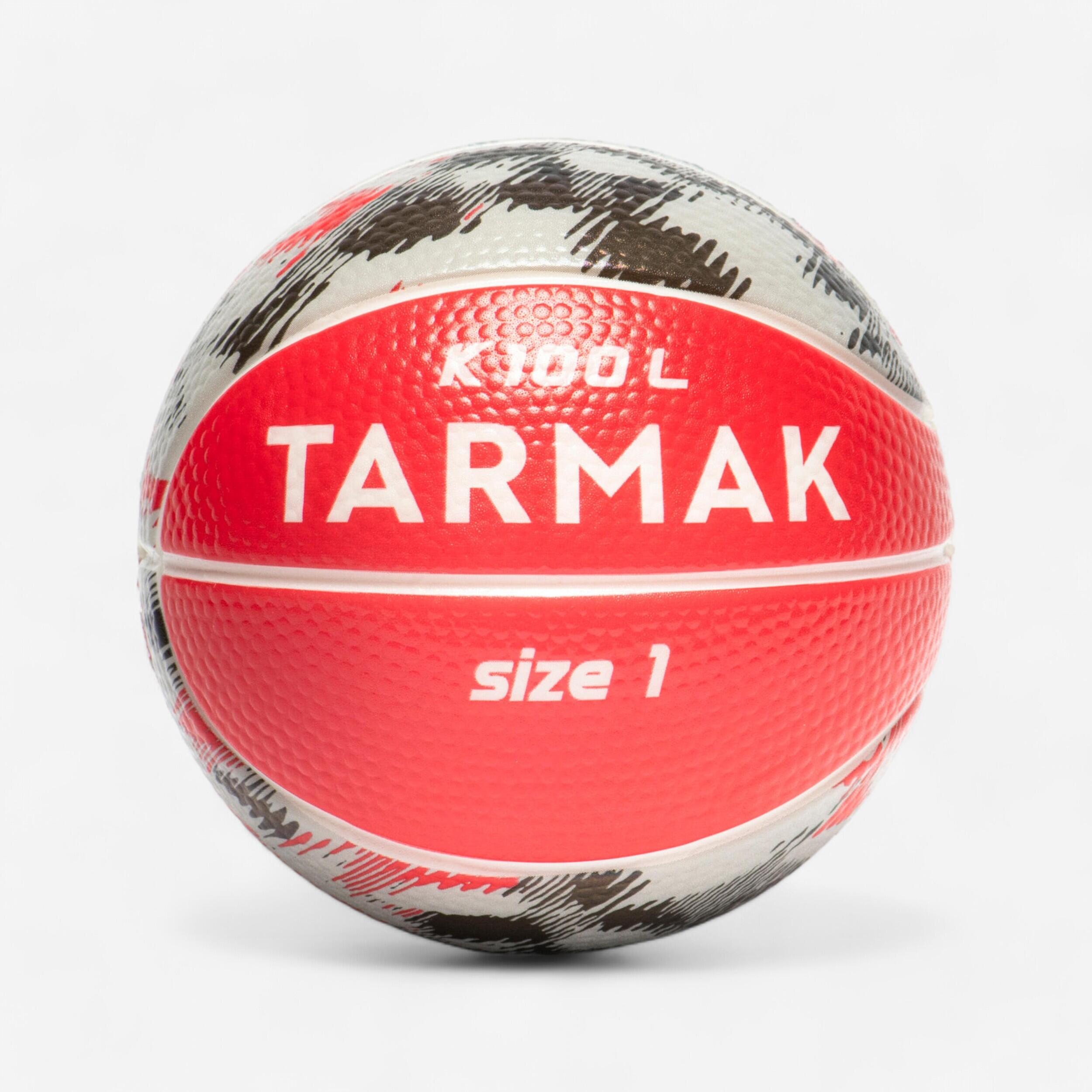 Minibola de basquetebol em espuma tamanho 1 - k100 criança vermelho cinza