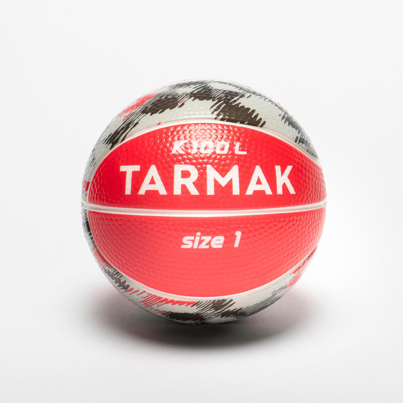 Dětský basketbalový mini míč K100 pěnový velikost 1 červeno-šedý