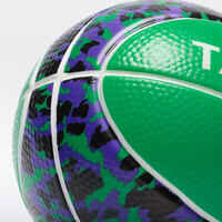 Vaikiškas mažas poroloninis krepšinio kamuolys „K100“, 1 dydžio, žalias, juodas