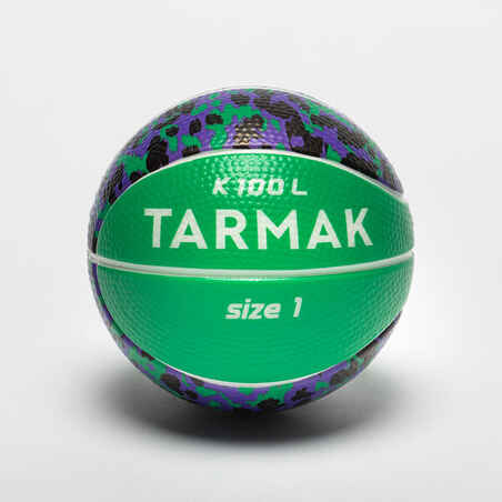 Košarkaška pjenasta lopta dječja veličina 1 K100 zeleno-crna