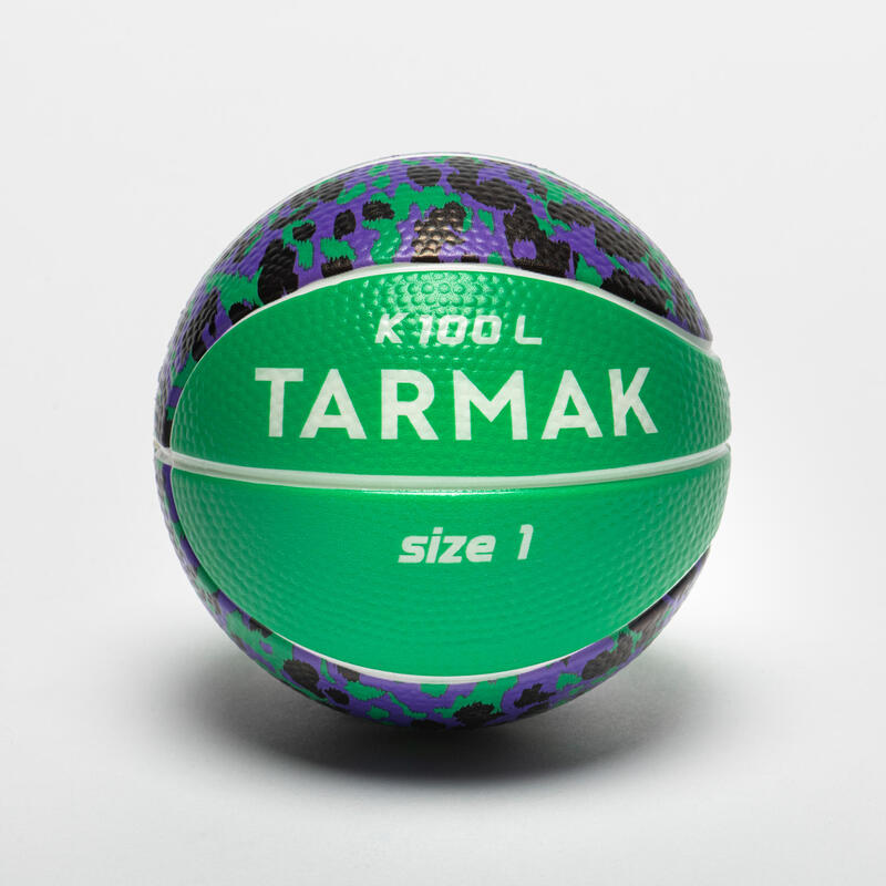 Mini Ballon de Basket enfant K100 en mousse taille 1 vert noir