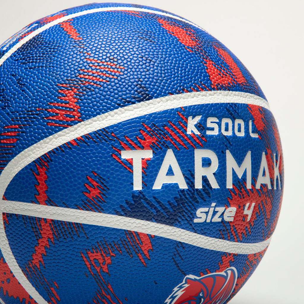 Ballon de basketball taille 4 Enfant - K500 bleu orange