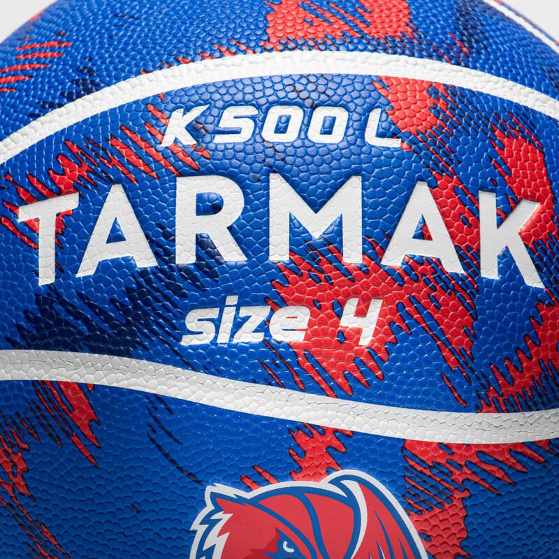 Ballon de basketball taille 4 Enfant - K500 bleu orange