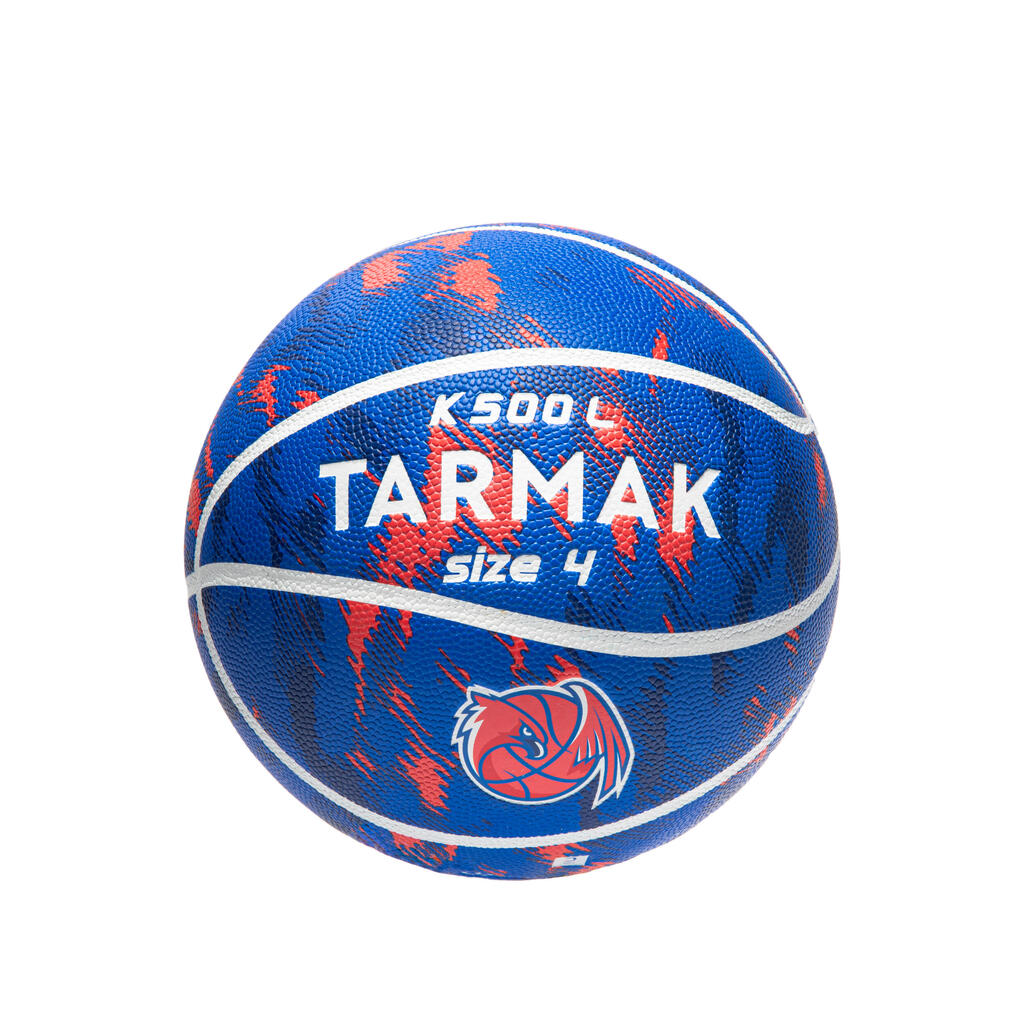 Bērnu 4. izmēra basketbola bumba “K500”, rozā/zila