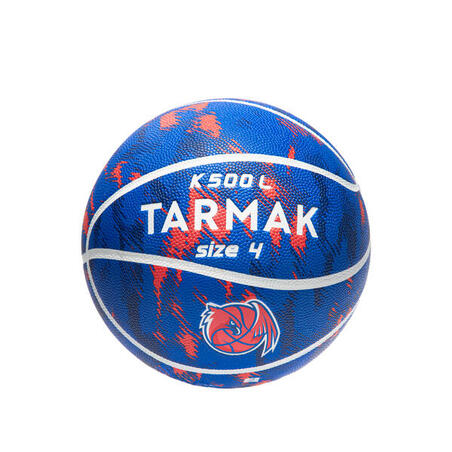 Ballon de basketball taille 4 Enfant - K500 bleu orange