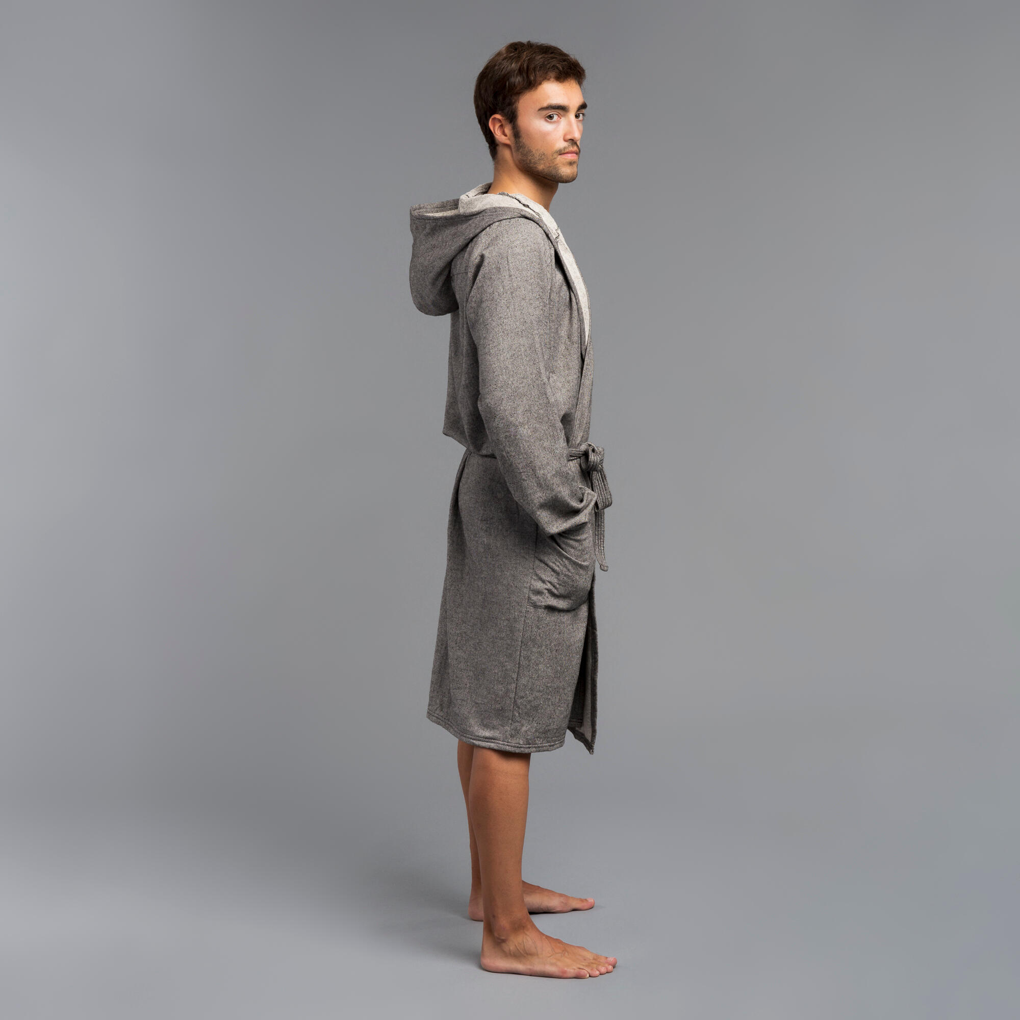 Accappatoio cotone uomo grigio mélange 3/5