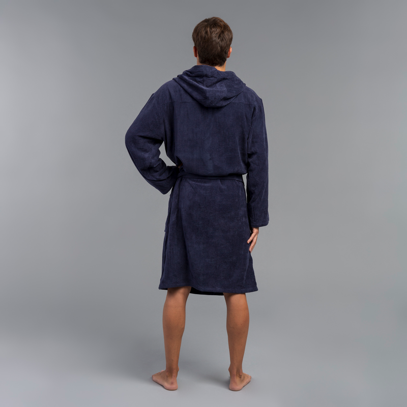 PEIGNOIR DE BAIN HOMME WATER POLO COTON EPAIS BLEU FONCE pour les clubs et collectivites Decathlon Pro