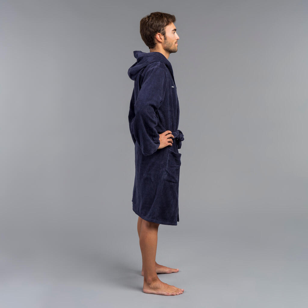 Men's Water Polo Thick Cotton Pool Bathrobe - Dark Blue