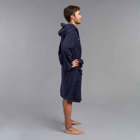 MEN'S WATER POLO THICK COTTON POOL BATHROBE - DARK BLUE