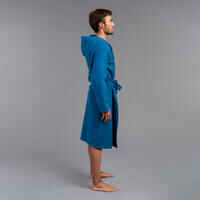 Men's Compact Microfibre Pool Bathrobe - Indigo Blue