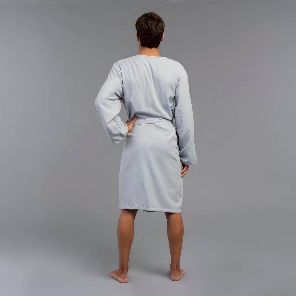 UNISEX COTTON POOL BATHROBE LIGHT GREY