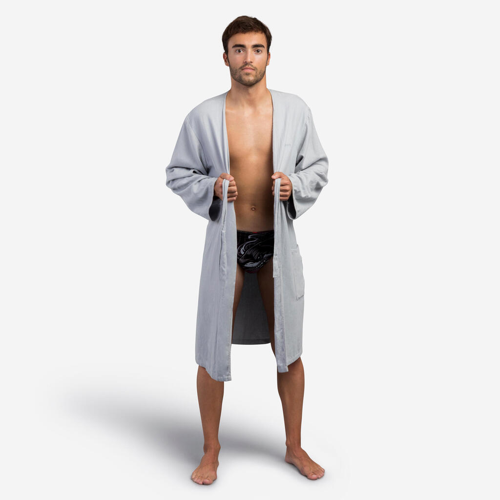 UNISEX COTTON POOL BATHROBE LIGHT GREY