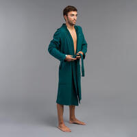 Men's organic cotton pool bathrobe -green