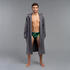 Men Microfibre Compact Bathrobe Grey