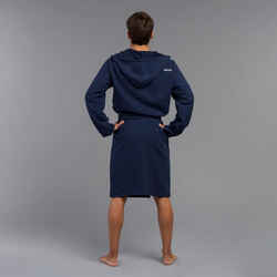 Men's organic cotton pool bathrobe - dark blue