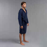 Men's organic cotton pool bathrobe - dark blue